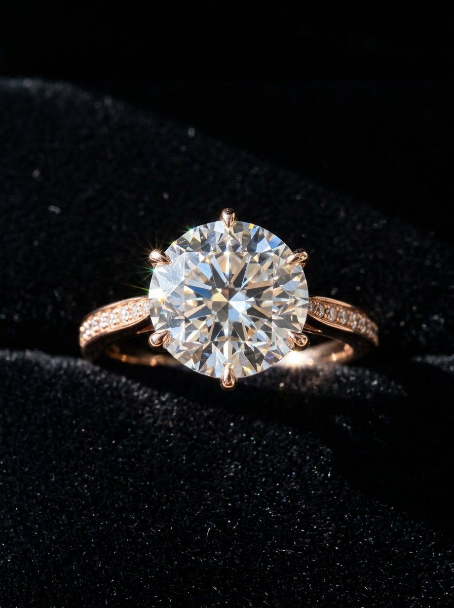 IGI certified diamond solitaire ring in rose gold
